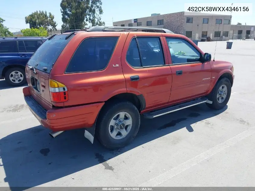 1999 Isuzu Rodeo Ls/Lse/S 3.2L VIN: 4S2CK58WXX4346156 Lot: 42328951