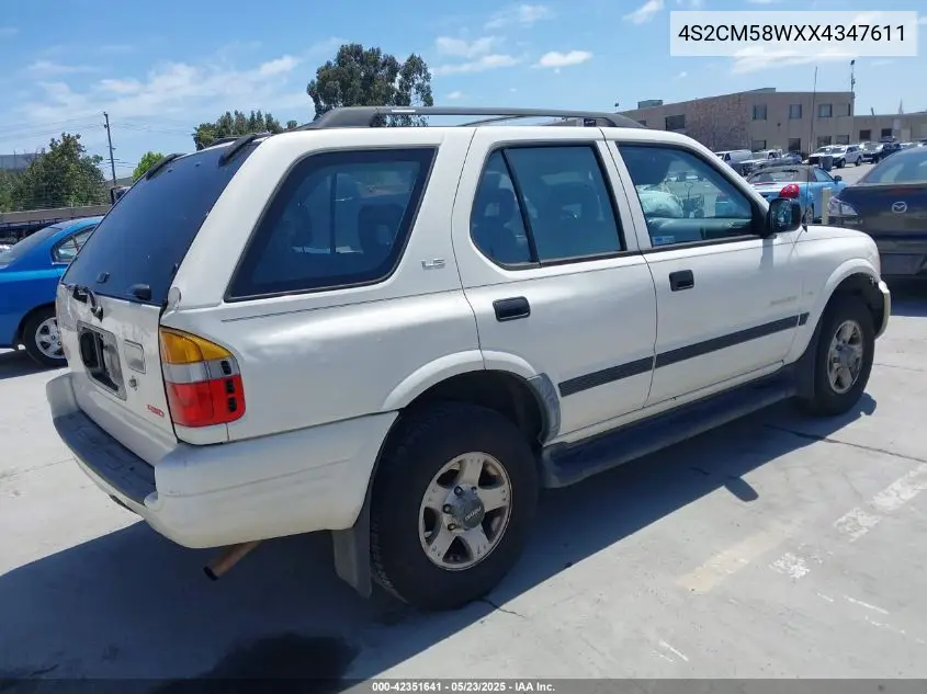 1999 Isuzu Rodeo Ls/Lse/S VIN: 4S2CM58WXX4347611 Lot: 42351641