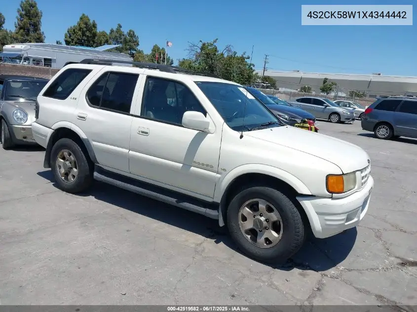 1999 Isuzu Rodeo Ls/Lse/S 3.2L VIN: 4S2CK58W1X4344442 Lot: 42519582