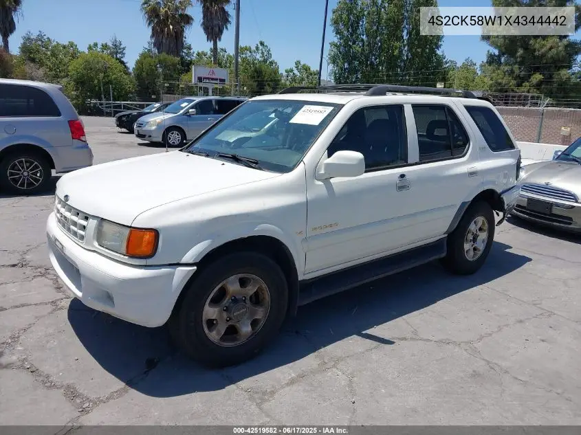 1999 Isuzu Rodeo Ls/Lse/S 3.2L VIN: 4S2CK58W1X4344442 Lot: 42519582