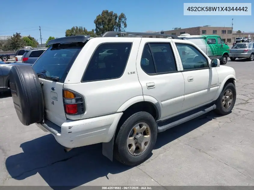 1999 Isuzu Rodeo Ls/Lse/S 3.2L VIN: 4S2CK58W1X4344442 Lot: 42519582