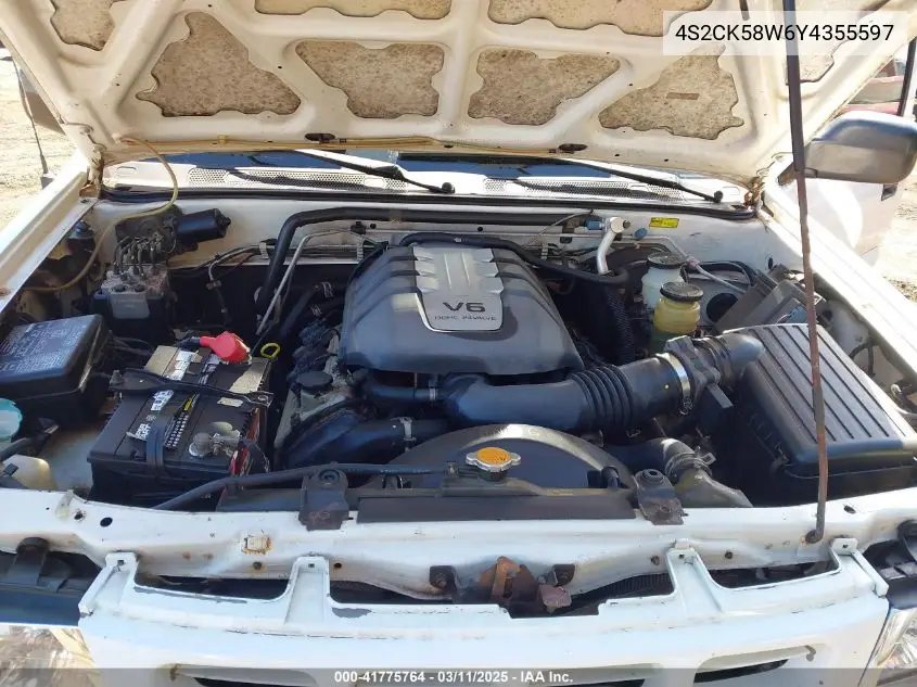 2000 Isuzu Rodeo Ls/Lse/S 3.2L VIN: 4S2CK58W6Y4355597 Lot: 41775764