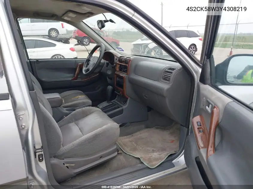 2000 Isuzu Rodeo Ls/Lse/S 3.2L VIN: 4S2CK58W3Y4308219 Lot: 41939765