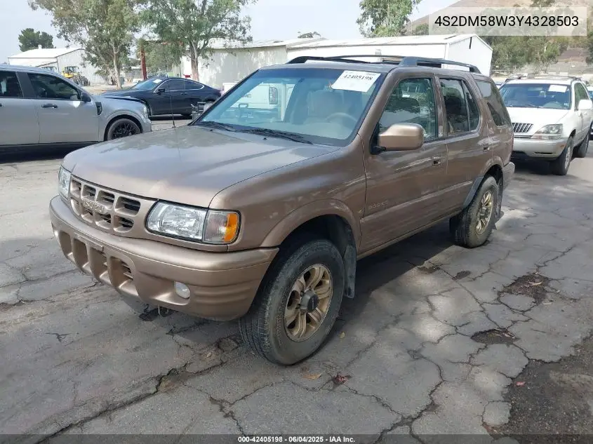 2000 Isuzu Rodeo Ls/Lse/S VIN: 4S2DM58W3Y4328503 Lot: 42405198