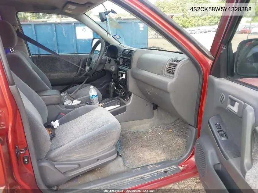 2000 Isuzu Rodeo Ls/Lse/S 3.2L VIN: 4S2CK58W5Y4328388 Lot: 42531403