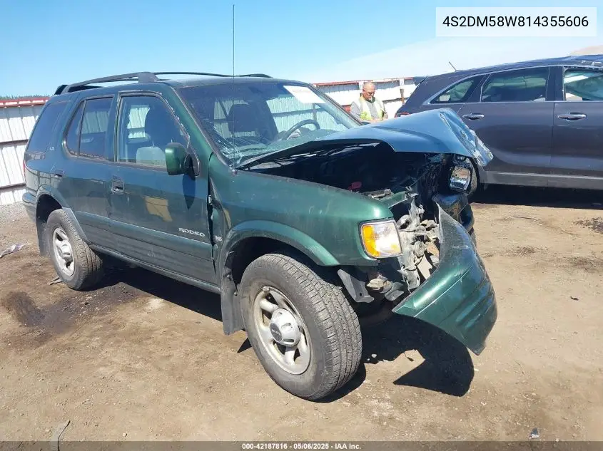 2001 Isuzu Rodeo Ls 3.2L/Ls 3.2L V6/Lse 3.2L V6/S/S 3.2L V6 VIN: 4S2DM58W814355606 Lot: 42187816