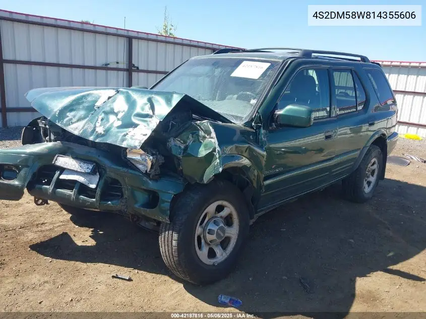 2001 Isuzu Rodeo Ls 3.2L/Ls 3.2L V6/Lse 3.2L V6/S/S 3.2L V6 VIN: 4S2DM58W814355606 Lot: 42187816