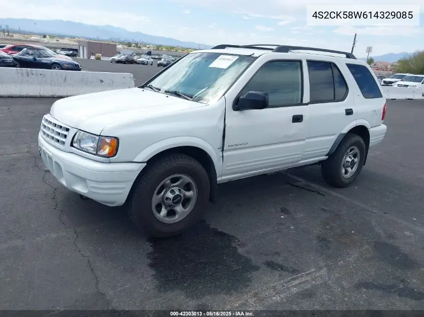2001 Isuzu Rodeo Ls 3.2L V6/Lse 3.2L V6/S 3.2L V6 VIN: 4S2CK58W614329085 Lot: 42303013
