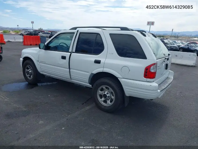 2001 Isuzu Rodeo Ls 3.2L V6/Lse 3.2L V6/S 3.2L V6 VIN: 4S2CK58W614329085 Lot: 42303013
