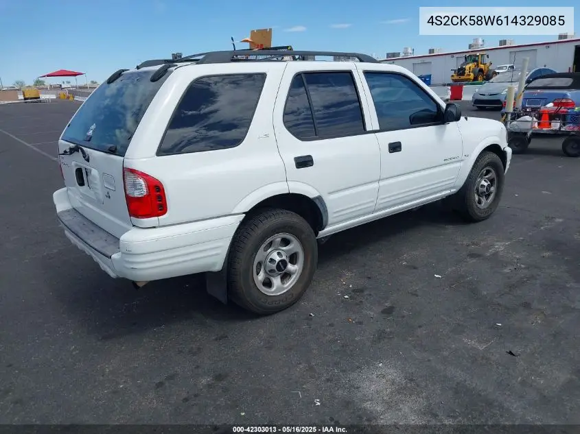 2001 Isuzu Rodeo Ls 3.2L V6/Lse 3.2L V6/S 3.2L V6 VIN: 4S2CK58W614329085 Lot: 42303013