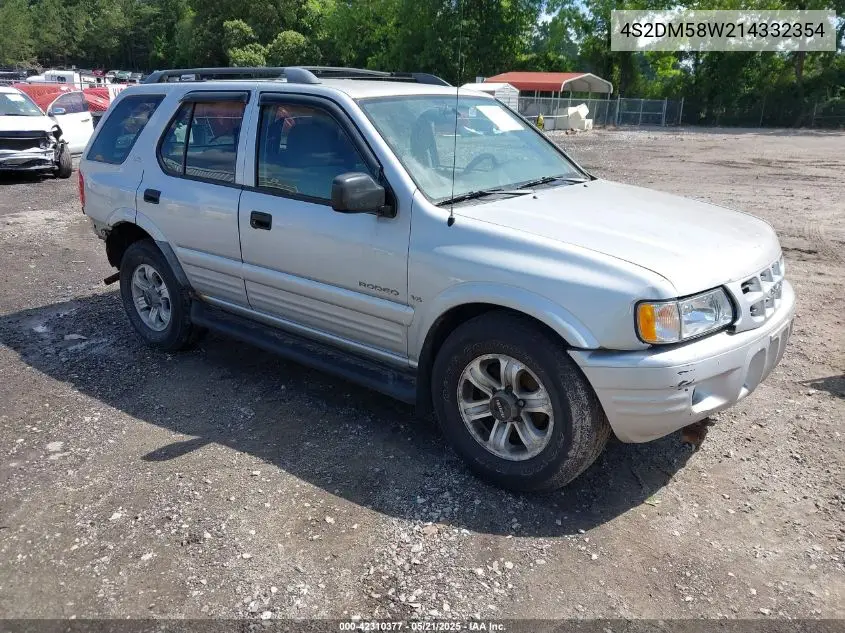 2001 Isuzu Rodeo Ls 3.2L/Ls 3.2L V6/Lse 3.2L V6/S/S 3.2L V6 VIN: 4S2DM58W214332354 Lot: 42310377