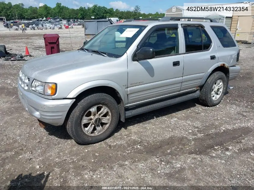 2001 Isuzu Rodeo Ls 3.2L/Ls 3.2L V6/Lse 3.2L V6/S/S 3.2L V6 VIN: 4S2DM58W214332354 Lot: 42310377