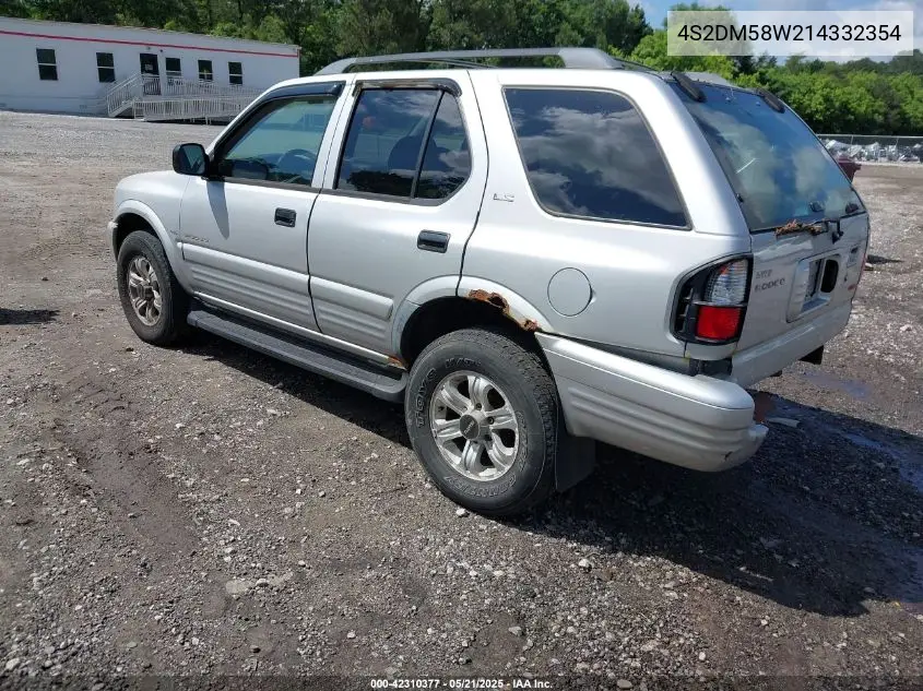 2001 Isuzu Rodeo Ls 3.2L/Ls 3.2L V6/Lse 3.2L V6/S/S 3.2L V6 VIN: 4S2DM58W214332354 Lot: 42310377