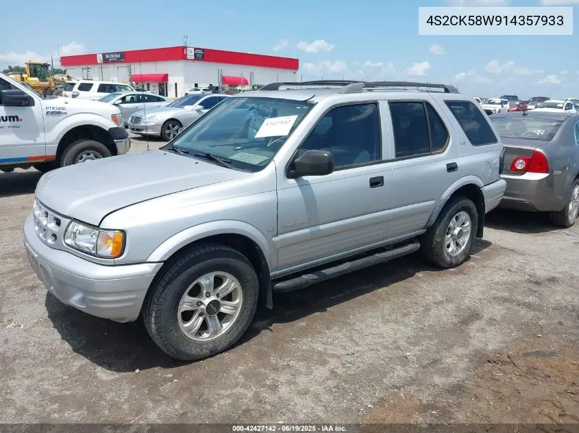 2001 Isuzu Rodeo Ls 3.2L V6/Lse 3.2L V6/S 3.2L V6 VIN: 4S2CK58W914357933 Lot: 42427142