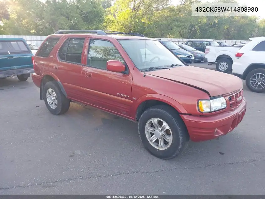 2001 Isuzu Rodeo Ls 3.2L V6/Lse 3.2L V6/S 3.2L V6 VIN: 4S2CK58W414308980 Lot: 42496432