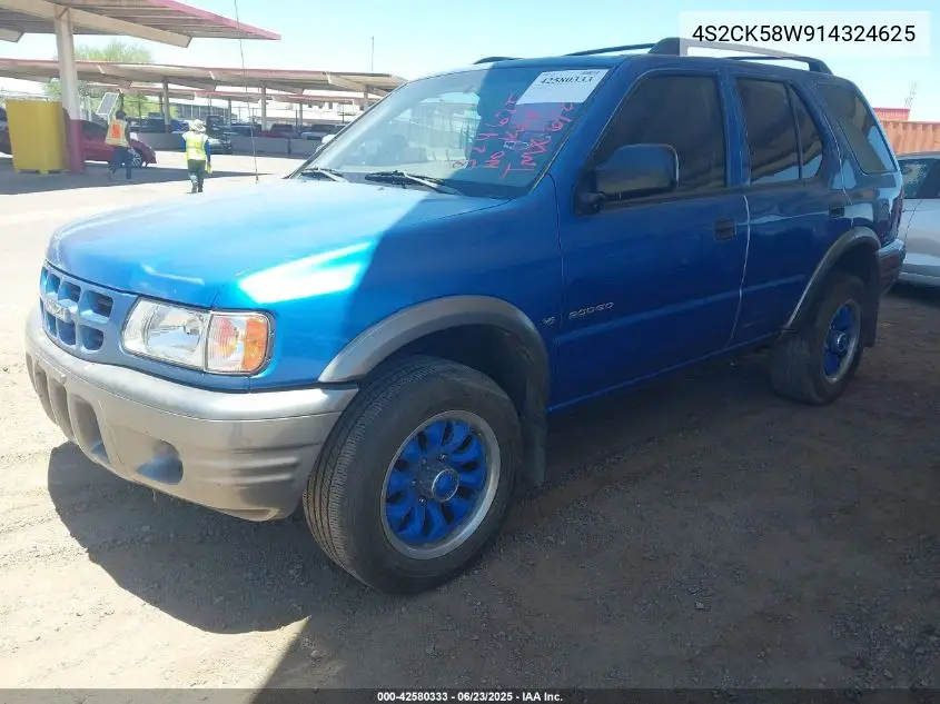 2001 Isuzu Rodeo Ls 3.2L V6/Lse 3.2L V6/S 3.2L V6 VIN: 4S2CK58W914324625 Lot: 42580333