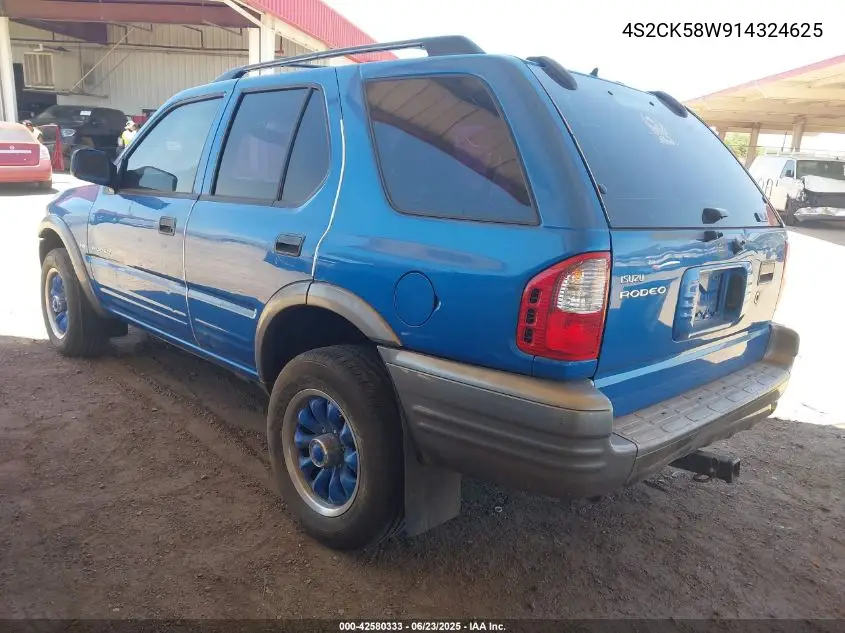 2001 Isuzu Rodeo Ls 3.2L V6/Lse 3.2L V6/S 3.2L V6 VIN: 4S2CK58W914324625 Lot: 42580333
