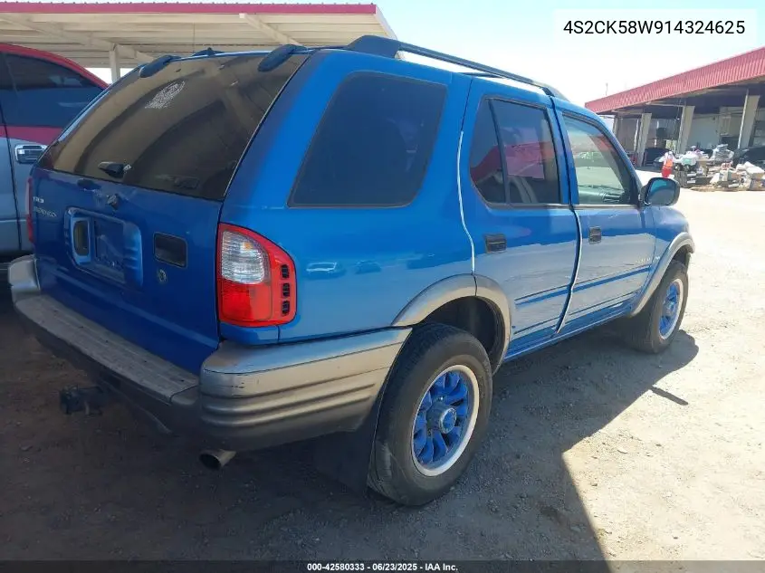 2001 Isuzu Rodeo Ls 3.2L V6/Lse 3.2L V6/S 3.2L V6 VIN: 4S2CK58W914324625 Lot: 42580333