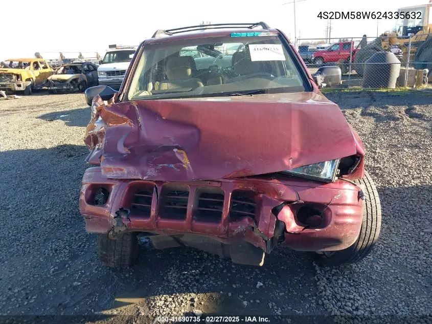 2002 Isuzu Rodeo Ls 3.2L/Lse 3.2L V6/S/S 3.2L V6 VIN: 4S2DM58W624335632 Lot: 41690735