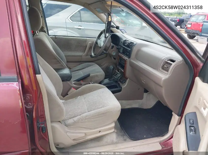 2002 Isuzu Rodeo Ls 3.2L V6/Lse 3.2L V6/S 3.2L V6 VIN: 4S2CK58W024311358 Lot: 42556244