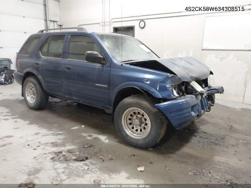 2003 Isuzu Rodeo S 3.2L V6 VIN: 4S2CK58W634308515 Lot: 41843174