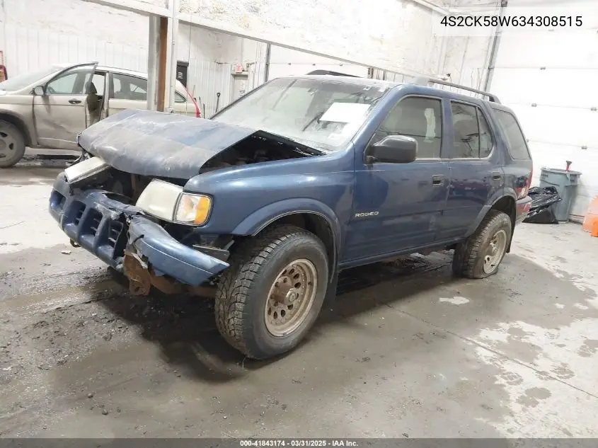 2003 Isuzu Rodeo S 3.2L V6 VIN: 4S2CK58W634308515 Lot: 41843174