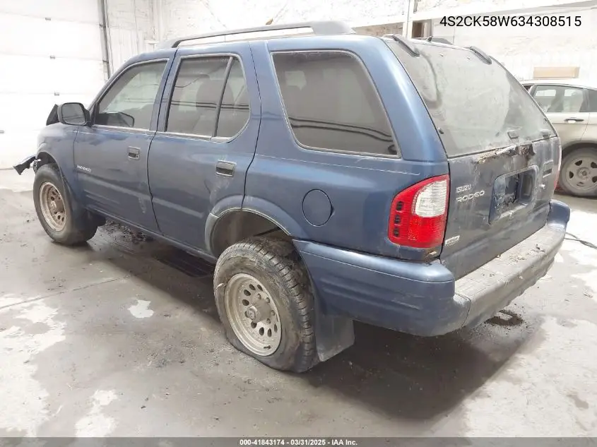 2003 Isuzu Rodeo S 3.2L V6 VIN: 4S2CK58W634308515 Lot: 41843174