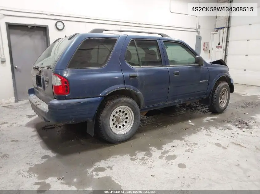 2003 Isuzu Rodeo S 3.2L V6 VIN: 4S2CK58W634308515 Lot: 41843174