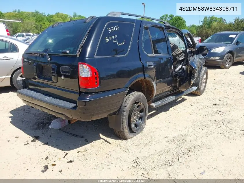 2003 Isuzu Rodeo S 3.2L V6 VIN: 4S2DM58W834308711 Lot: 42054785