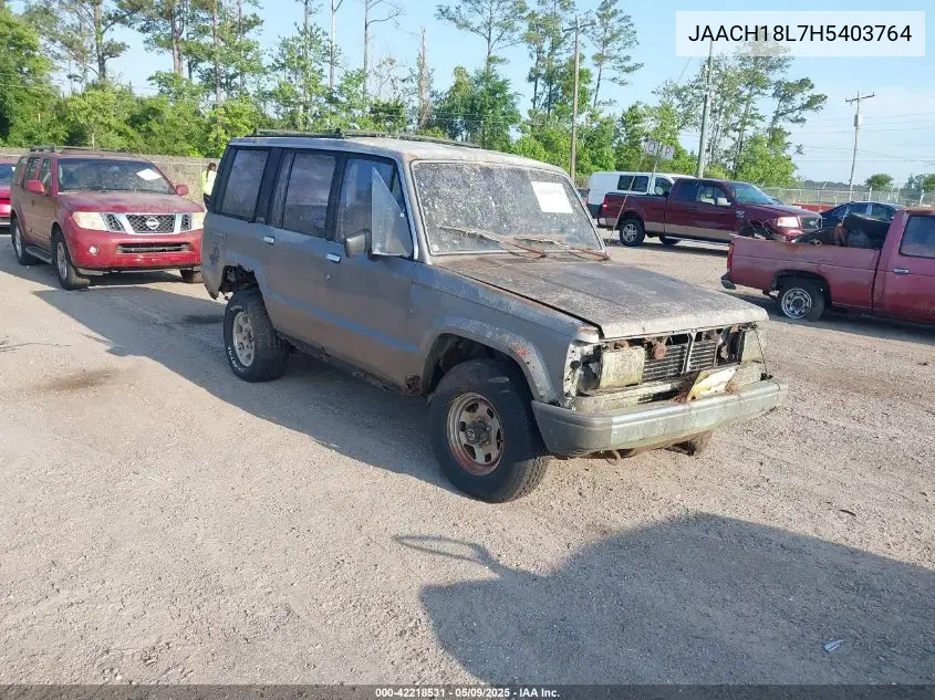 1987 Isuzu Trooper Ii VIN: JAACH18L7H5403764 Lot: 42218531