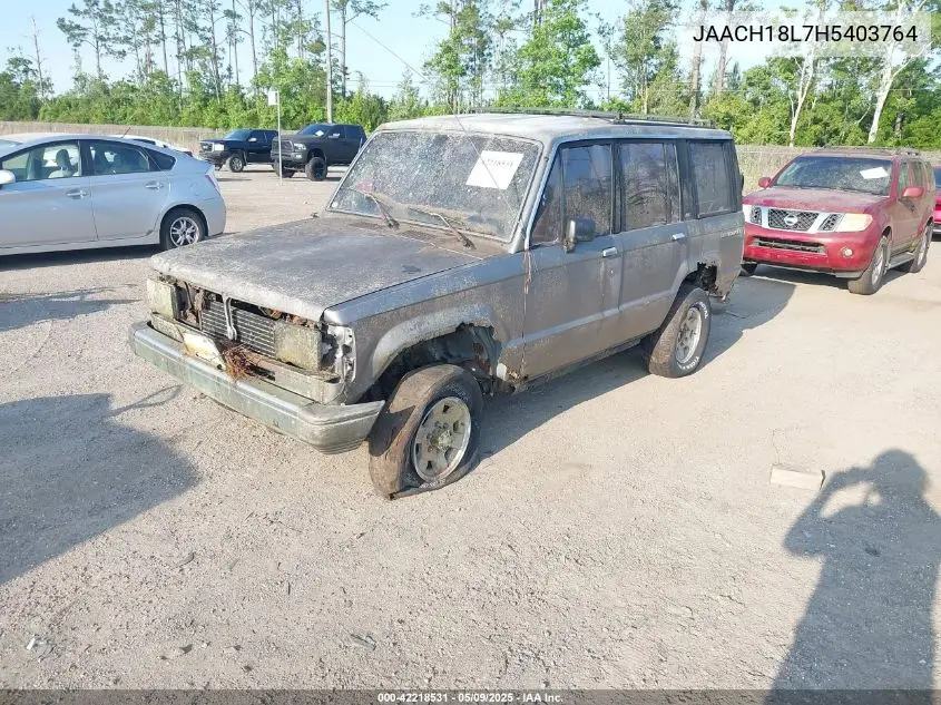 1987 Isuzu Trooper Ii VIN: JAACH18L7H5403764 Lot: 42218531