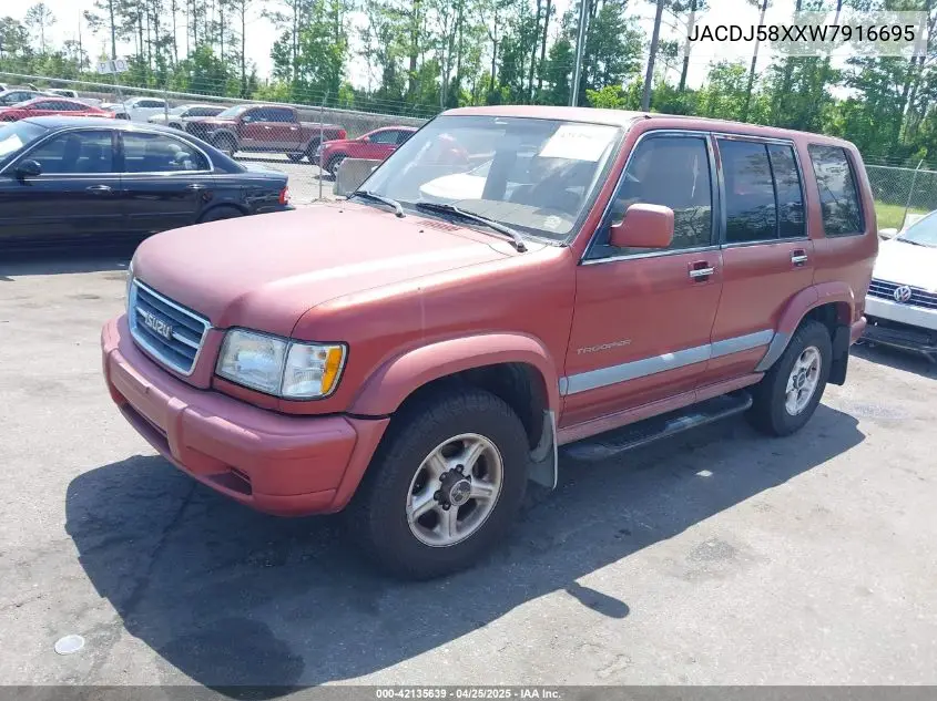 1998 Isuzu Trooper S VIN: JACDJ58XXW7916695 Lot: 42135639