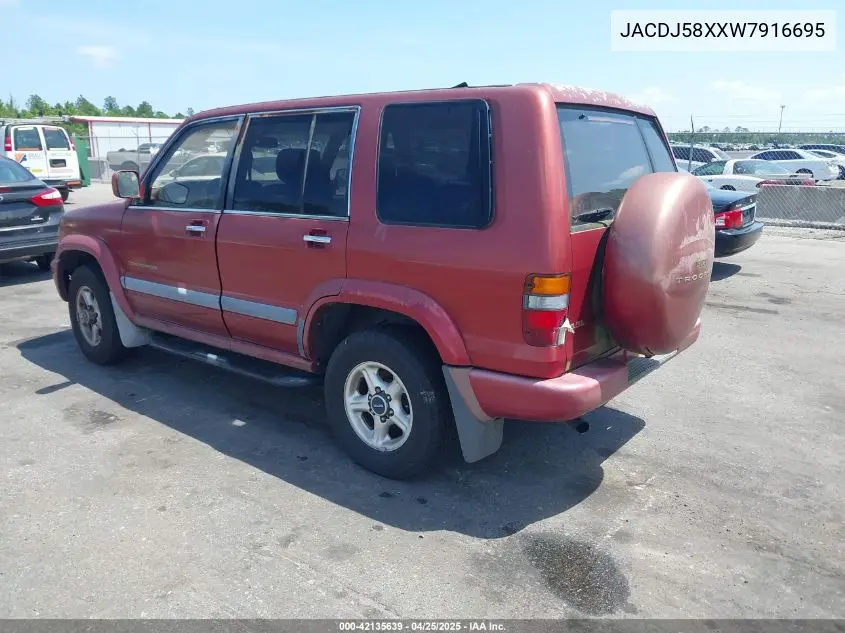 1998 Isuzu Trooper S VIN: JACDJ58XXW7916695 Lot: 42135639