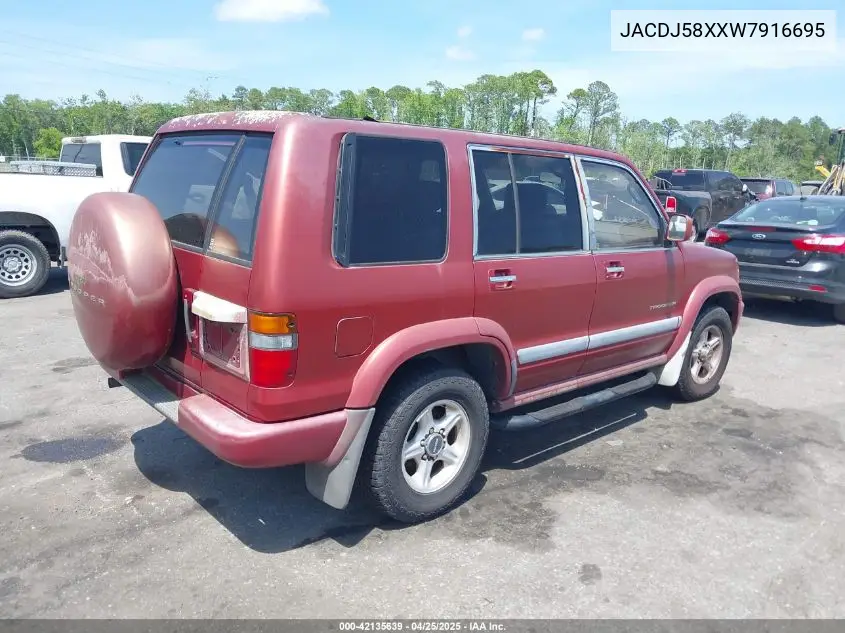 1998 Isuzu Trooper S VIN: JACDJ58XXW7916695 Lot: 42135639