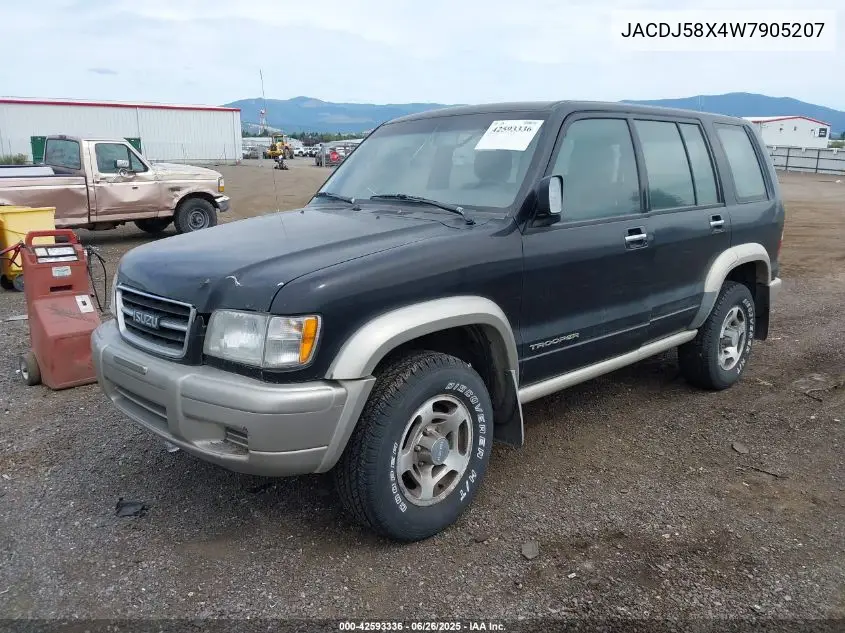 1998 Isuzu Trooper S VIN: JACDJ58X4W7905207 Lot: 42593336
