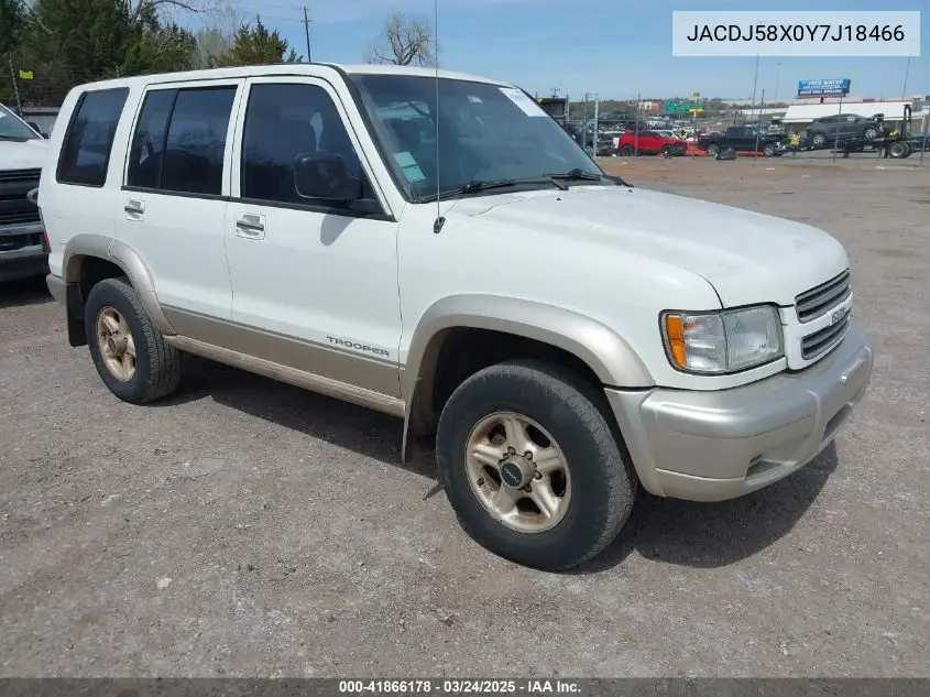 2000 Isuzu Trooper S/Ls/Limited VIN: JACDJ58X0Y7J18466 Lot: 41866178