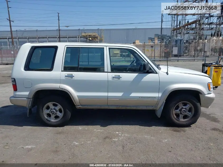 2000 Isuzu Trooper Limited/Ls/S VIN: JACDS58X8Y7J12668 Lot: 42655530