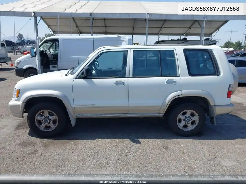 2000 Isuzu Trooper Limited/Ls/S VIN: JACDS58X8Y7J12668 Lot: 42655530
