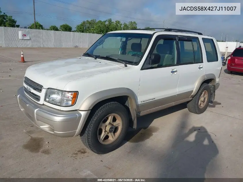 2002 Isuzu Trooper Limited/Ls/S VIN: JACDS58X427J11007 Lot: 42258021