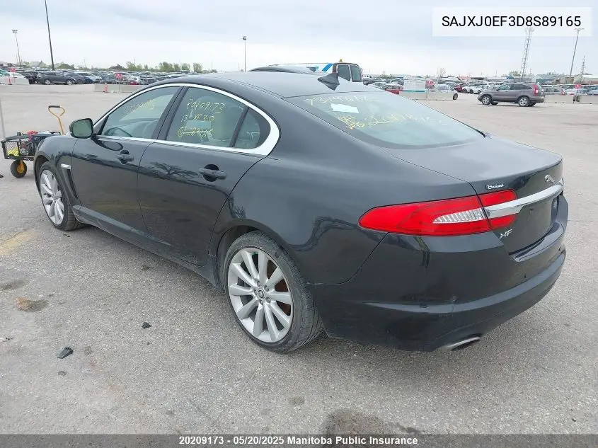 2013 Jaguar Xf 3.0 VIN: SAJXJ0EF3D8S89165 Lot: 20209173