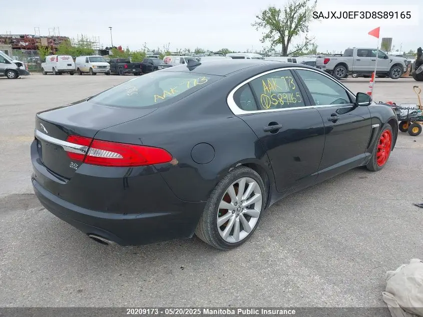 2013 Jaguar Xf 3.0 VIN: SAJXJ0EF3D8S89165 Lot: 20209173