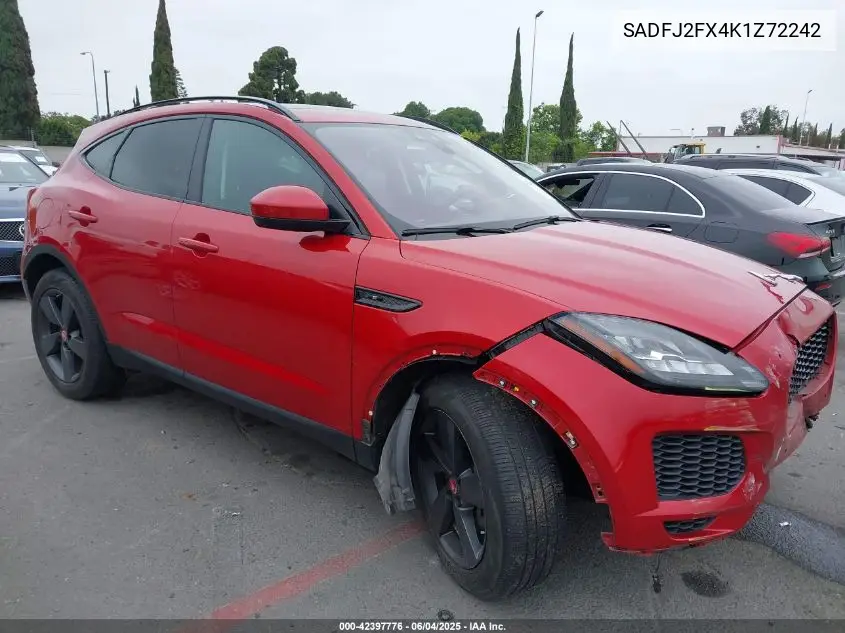 2019 Jaguar E-Pace S VIN: SADFJ2FX4K1Z72242 Lot: 42397776