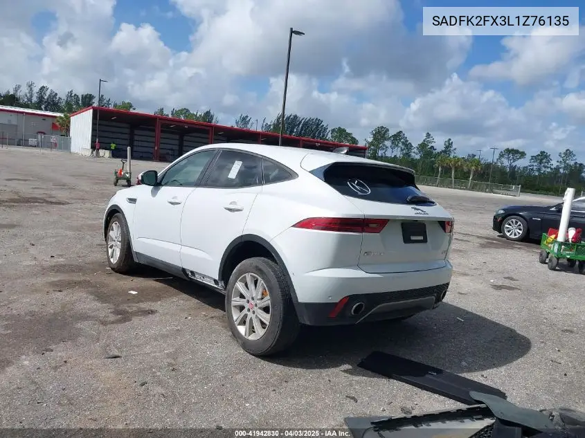 2020 Jaguar E-Pace P250 Awd Automatic VIN: SADFK2FX3L1Z76135 Lot: 41942830