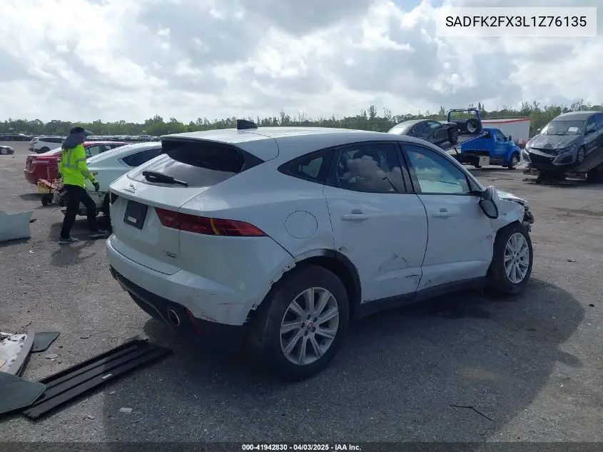 2020 Jaguar E-Pace P250 Awd Automatic VIN: SADFK2FX3L1Z76135 Lot: 41942830