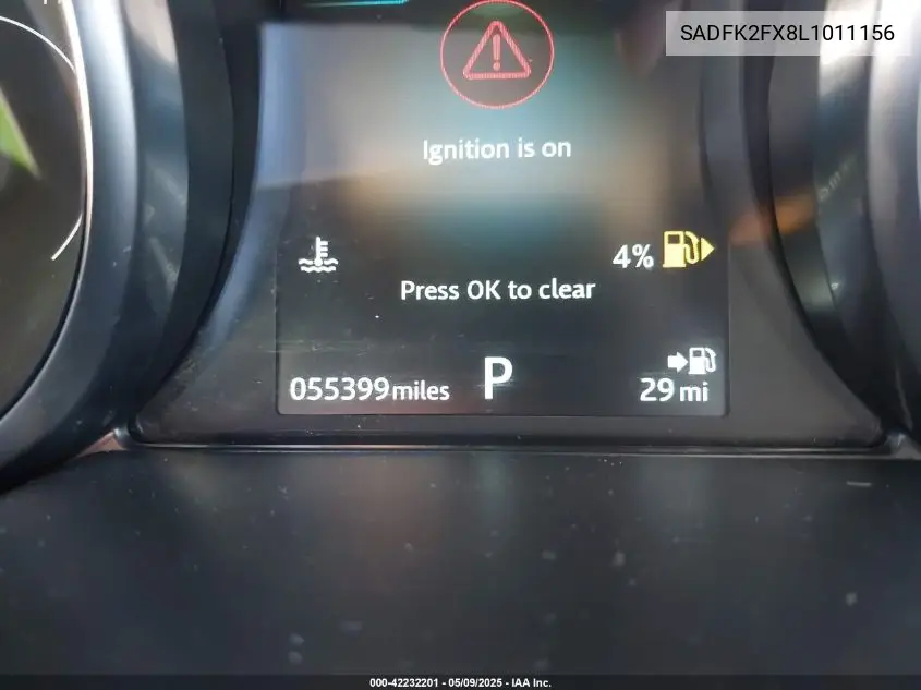 2020 Jaguar E-Pace P250 Awd Automatic VIN: SADFK2FX8L1011156 Lot: 42232201