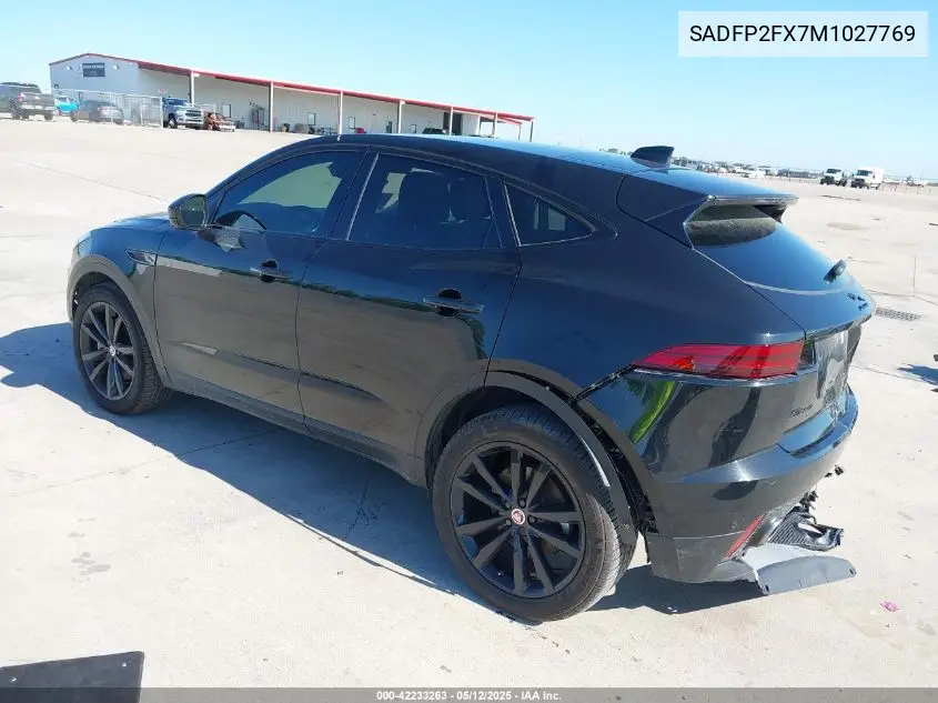 2021 Jaguar E-Pace Se P250 Awd Automatic VIN: SADFP2FX7M1027769 Lot: 42233263