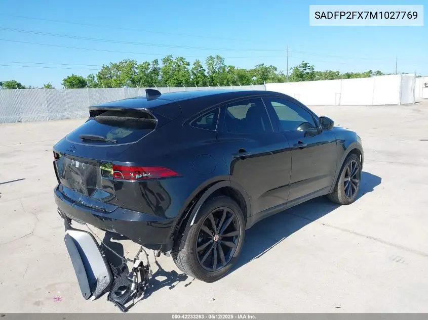 2021 Jaguar E-Pace Se P250 Awd Automatic VIN: SADFP2FX7M1027769 Lot: 42233263
