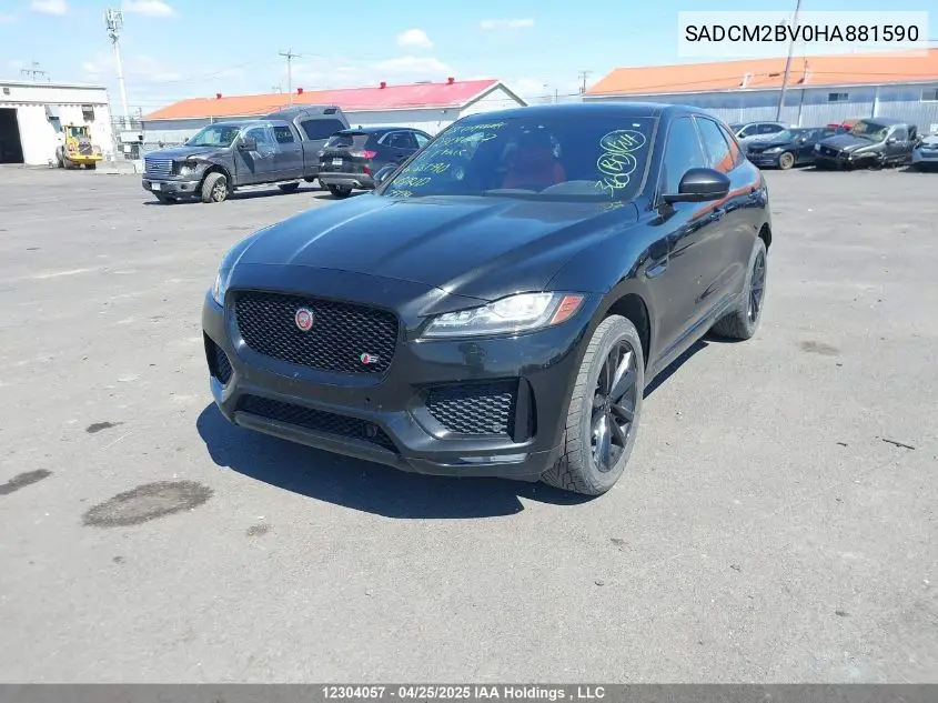 2017 Jaguar F-Pace S VIN: SADCM2BV0HA881590 Lot: 12304057