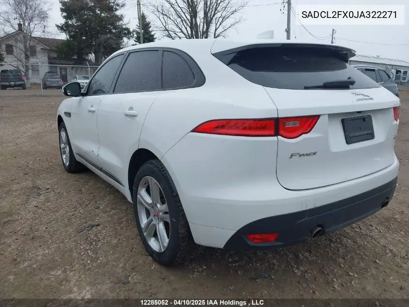 2018 Jaguar F-Pace VIN: SADCL2FX0JA322271 Lot: 12285052
