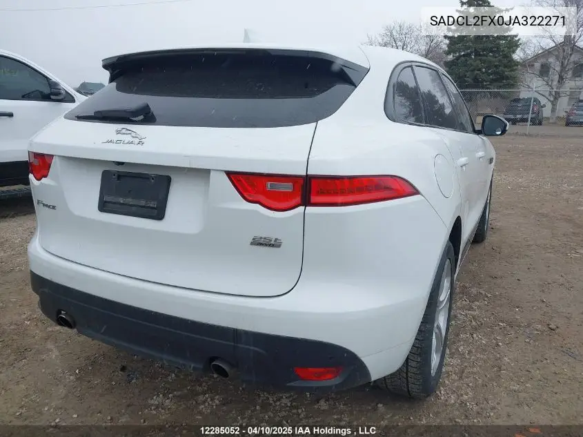 2018 Jaguar F-Pace VIN: SADCL2FX0JA322271 Lot: 12285052